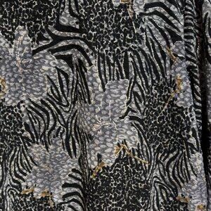 Alia Grey Animal Print Blouse Size XL 3/4 Sleeve NWT Women's